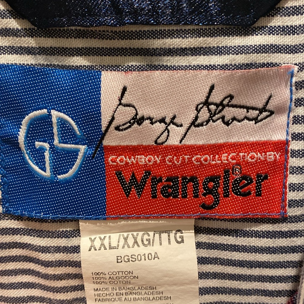 Wrangler George Straight Boys Plaid‎ Button Down.  XXL.  Red/Blue. Cowboy Cut - Picture 6 of 6